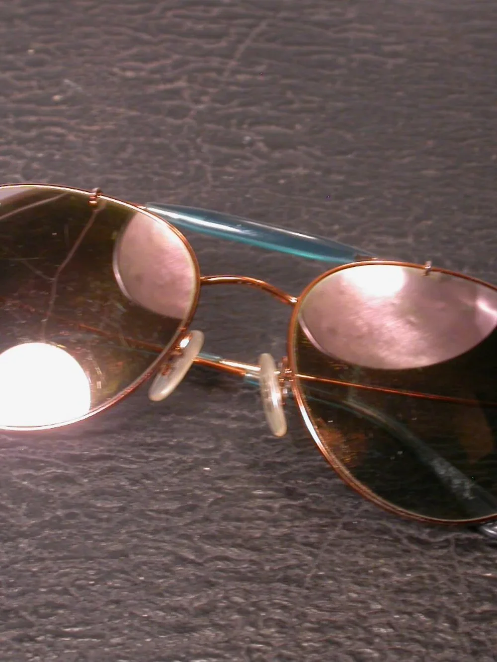 Ray Ban Bronze and Blue Aviator Shades Sunglasses WORN